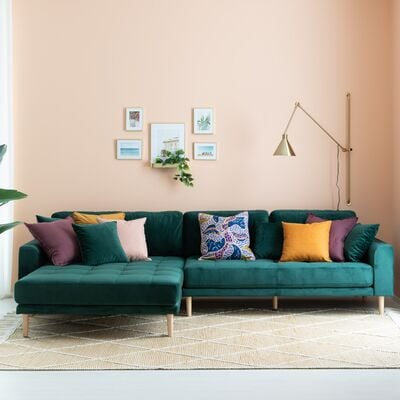 House Nordic Lido divaanisohva oikea, sinapinkeltainen sametti Bluvel 68