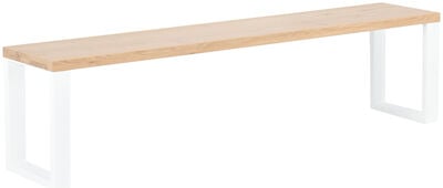 Pujo penkki 35x216 cm savunharmaa lakattu tammi A-laatu/musta pulverimaala