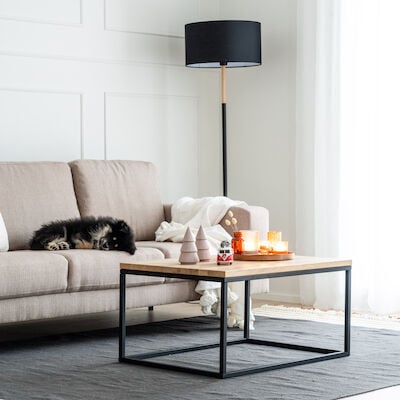 Poukama sohvapöytä 60x80 tammi/valkoinen