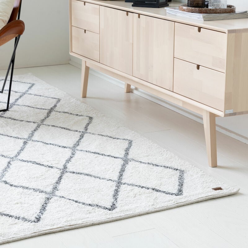 Joki puuvillamatto valkoinen