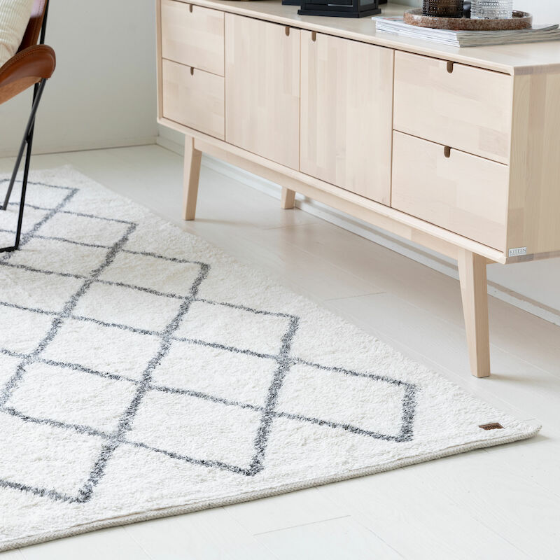 Joki puuvillamatto valkoinen