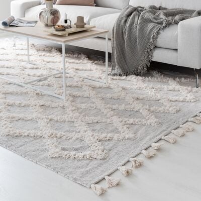 Dyyni puuvillamatto 160x230 cm valkoinen