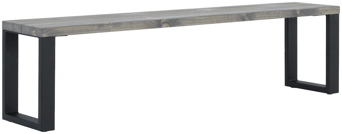 Ruska penkki 35×176 cm harjattu ja lakattu mänty savunharmaa/musta metalli