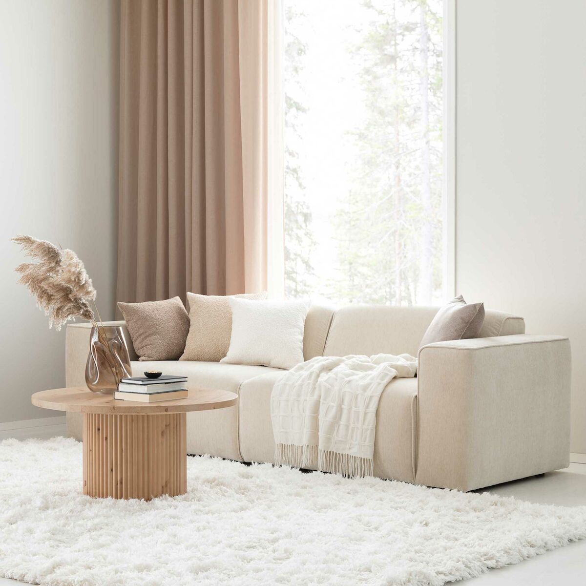 Svanefors Rimy verhot 2x140x300 cm beige