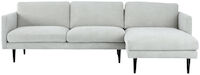 Classic divaanisohva oikea vaaleanharmaa, Matrix 15, Jalka J-138 musta