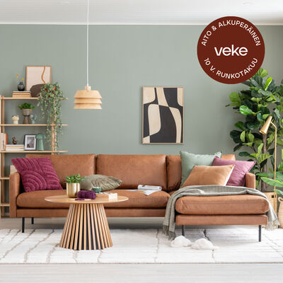 Scandic Copenhagen divaanisohva, vasen, konjakinruskea Colorado 03 nahka