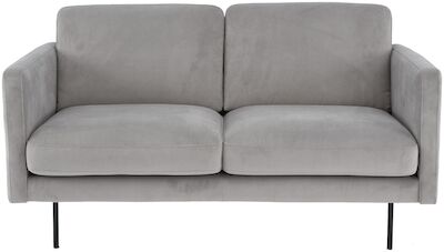 Classic 2-istuttava sohva vaaleanharmaa, Seven 180, jalka J-173 musta Metalli