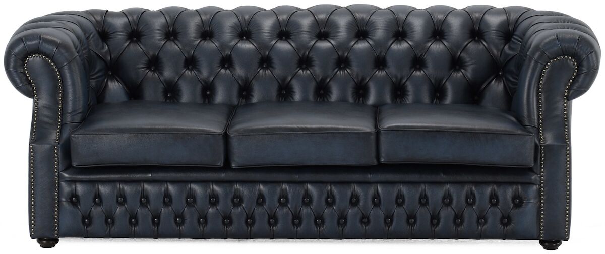 Chesterfield 3-istuttava sohva nahkaverhoiltu