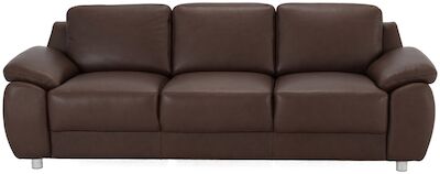 Belverde 3-istuttava sohva musta 8002SA nahka, metallijalat