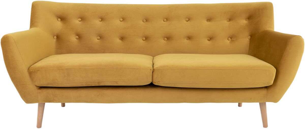 House Nordic Monte 3-istuttava sohva sinapinkeltainen sametti Bluvel 68