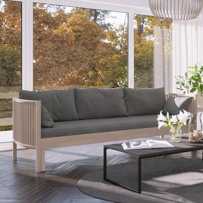 Aarre vuodesohva 190x75/140, valkoinen/beige patjasarja