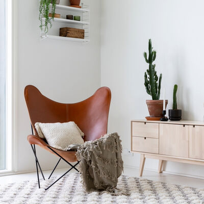 Cuero Design lepakkotuoli Pampa Mariposa Polo, musta jalka