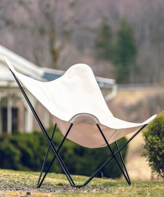Cuero Sunshine Mariposa lepakkotuoli Sunbrella-kangas sininen, musta jalka