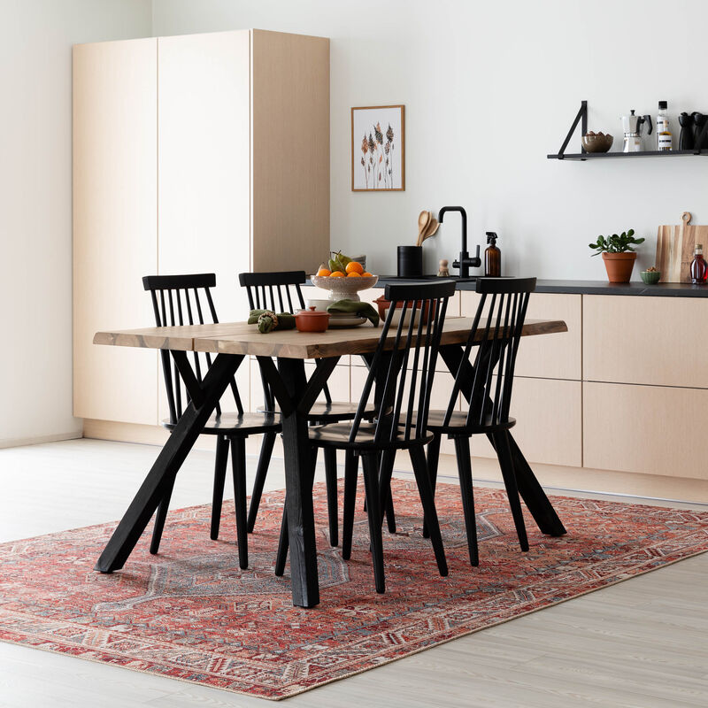 Lana-Lotta 4-hengen ruokailuryhmä, musta/antiikkipetsattu