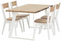 Triangel-Lana ruokailuryhmä 4-hengen, antiikkipetsattu/valkoinen