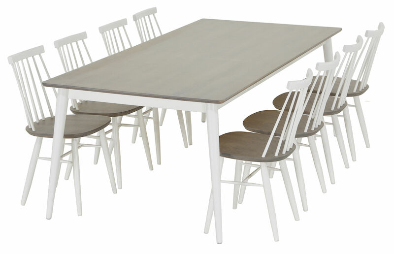 Kaarna ruokailuryhmä 8-hengen 220x100 cm harmaa/valkoinen