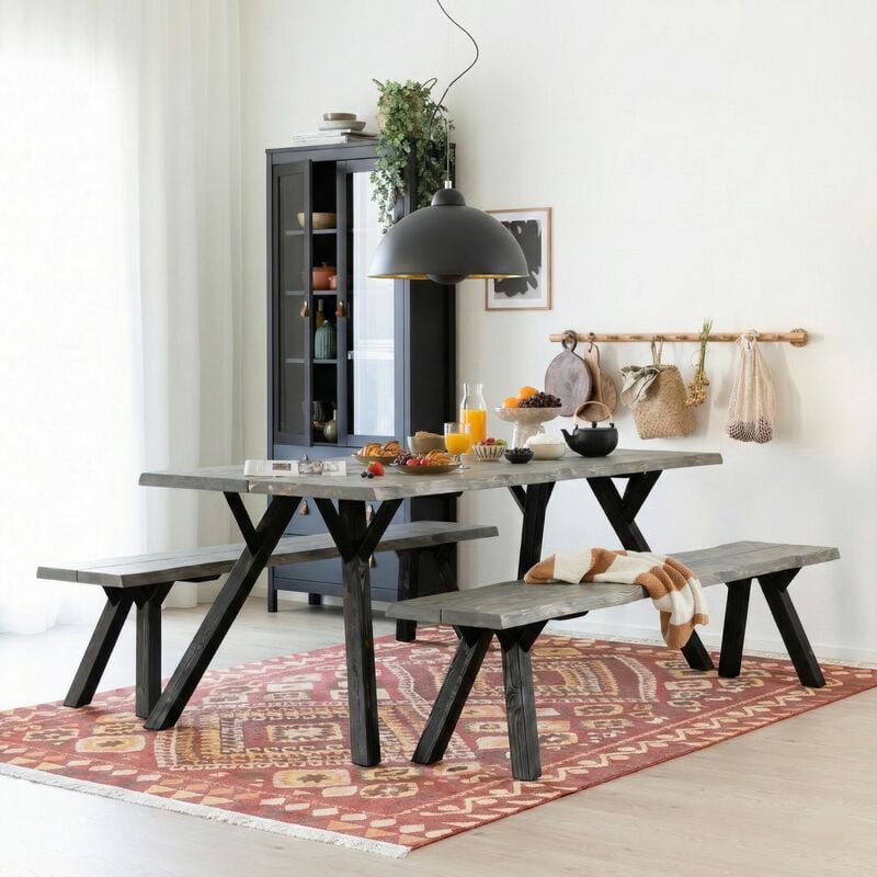 Lana 6-hengen penkkiryhmä savunharmaa/musta