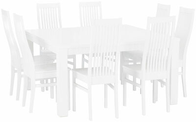 Minea lux ruokailuryhmä neliö 8-hengen, valkoinen