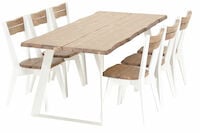 Triangel-Lana 6-hengen ruokailuryhmä, antiikkipetsattu/valkoinen