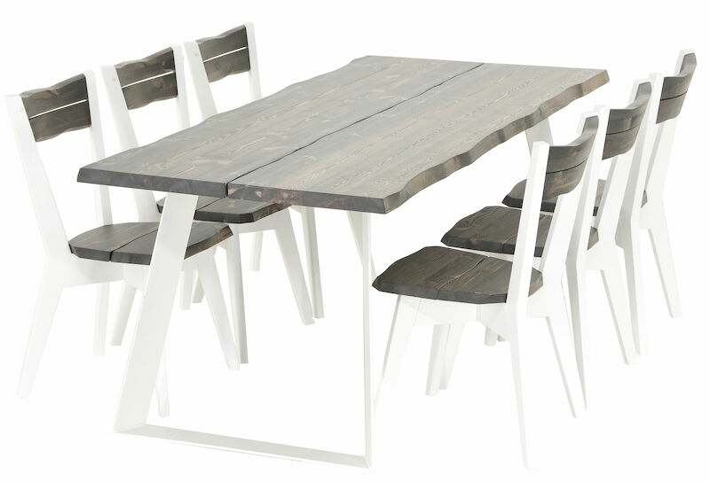 Triangel-Lana ruokailuryhmä 6-hengen, savunharmaa/valkoinen