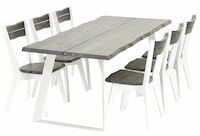 Triangel-Lana 6-hengen ruokailuryhmä, savunharmaa/valkoinen