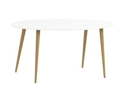 Delta ruokapöytä ovaali 160x80 cm valkoinen/tammi
