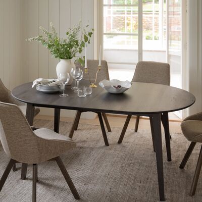 Rowico Home Filippa ruokapöytä ovaali 170/210x105 cm valkoöljyttyTammi