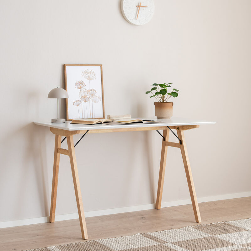 House Nordic Vojens työpöytä valkoinen/luonnonväri