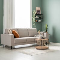 Day Retro sohvapöytä pyöreä 55 cm musta/tammi olohuone miljöössä