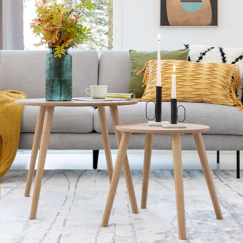 Fanni K Tempo apupöytä Ø 40 cm ja 60 cm luonnonväri