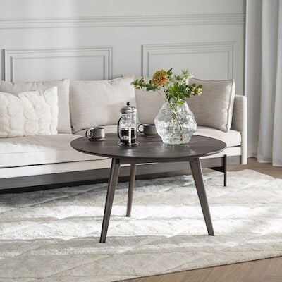 Rowico Home Yumi sohvapöytä pyöreä 90cm musta saarniviilu