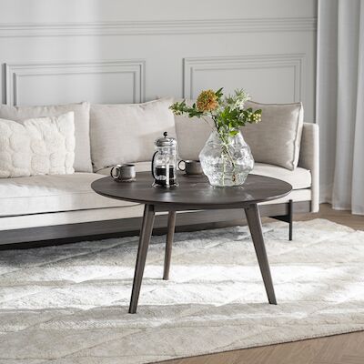 Rowico Home Yumi sohvapöytä pyöreä 90 cm valkolakattu tammi