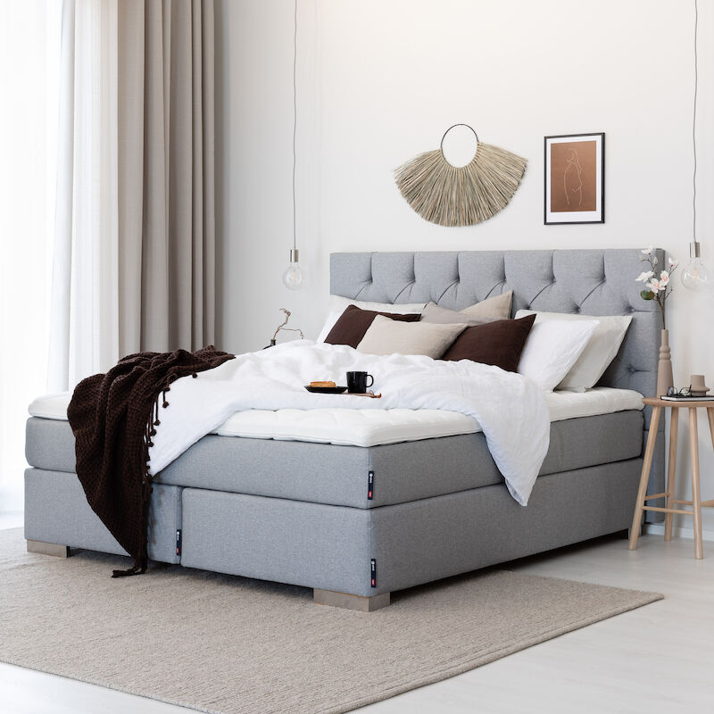 Unia Kulta jenkkisänkypaketti vaaleanharmaa kulmajaloilla