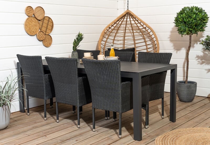 House Nordic Asta 6-hengen ruokailuryhmä musta