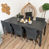 House Nordic Asta 6-hengen ruokailuryhmä musta