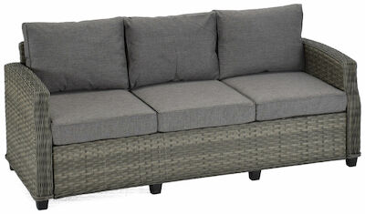 Vila Orust 3-istuttava sohva harmaa polyrottinki/alumiini runko