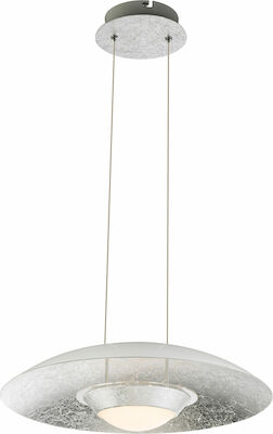 Globo Ätna LED-riippuvalaisin valkoinen/hopea 18W, 1440lm