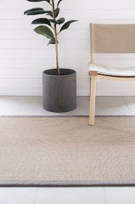 VM Carpet Sisal matto 80x150 cm beige harmaa, 70 mm kanttaus