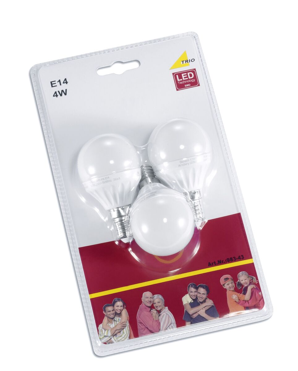 Trio LED-lamppu E14 3,5 W 320 lm 3kpl/pakkaus