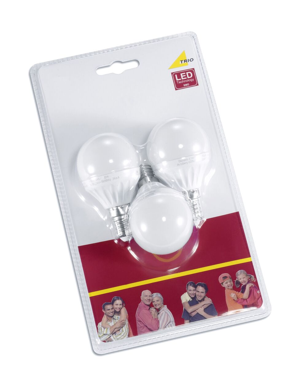 Trio LED-lamppu E14 4,9 W 470 lm 3kpl/pakkaus