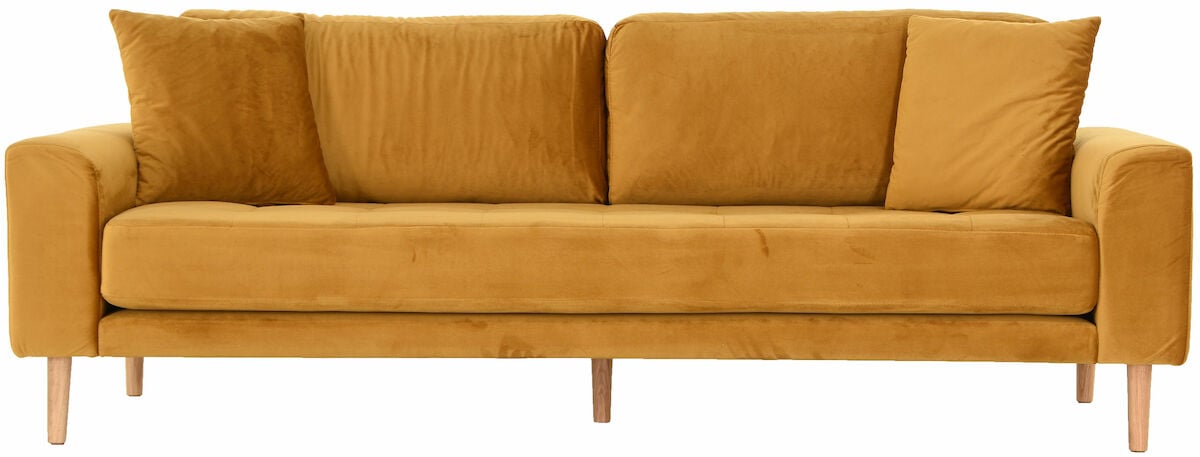 House Nordic Lido 3-istuttava sohva Bluvel 68 keltainen sametti