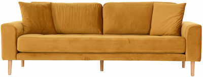 House Nordic Lido 3-istuttava sohva sinapinkeltainen Bluvel 68 sametti