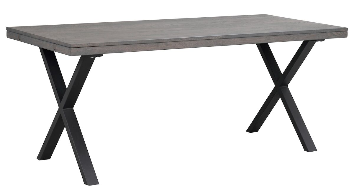 Rowico Brooklyn ruokapöytä 170×95 cm tummanruskea tammi/musta X-jalka