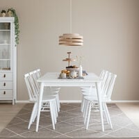 Kaarna 8-hengen ruokailuryhmä 220x100 cm valkoinen
