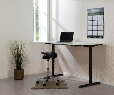 Ergo sähköpöytä 120x60 cm hopea jalava/musta