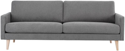 Saarni sohva 3,5 istuttava oliivinvihreä Thomas 20, jalat RI-18 valkoinen öljytt