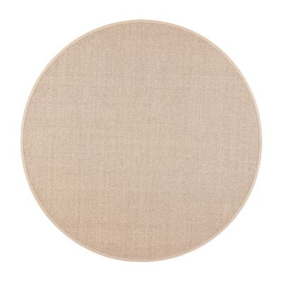 VM Carpet Sisal matto 133 cm pyöreä harmaa mix, 70 mm kanttaus