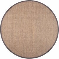 VM Carpet Sisal matto 133 cm pyöreä harmaa mix, 70 mm kanttaus