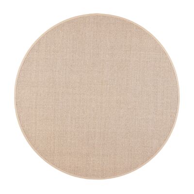 VM Carpet Sisal matto 240 cm pyöreä harmaa mix, 70 mm kanttaus