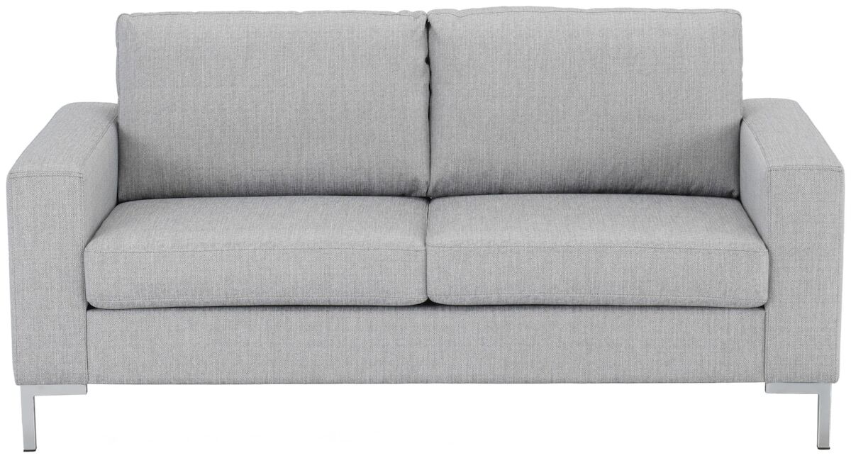 Toronto 2-istuttava sohva vaaleanharmaa Surprise 25T6 kangas metallijalat